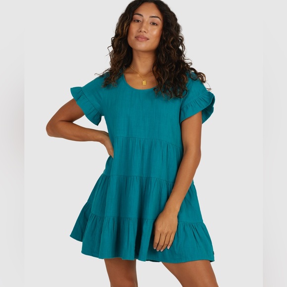 Billabong Flutter Sleeve Mini Dress - Picture 1 of 4